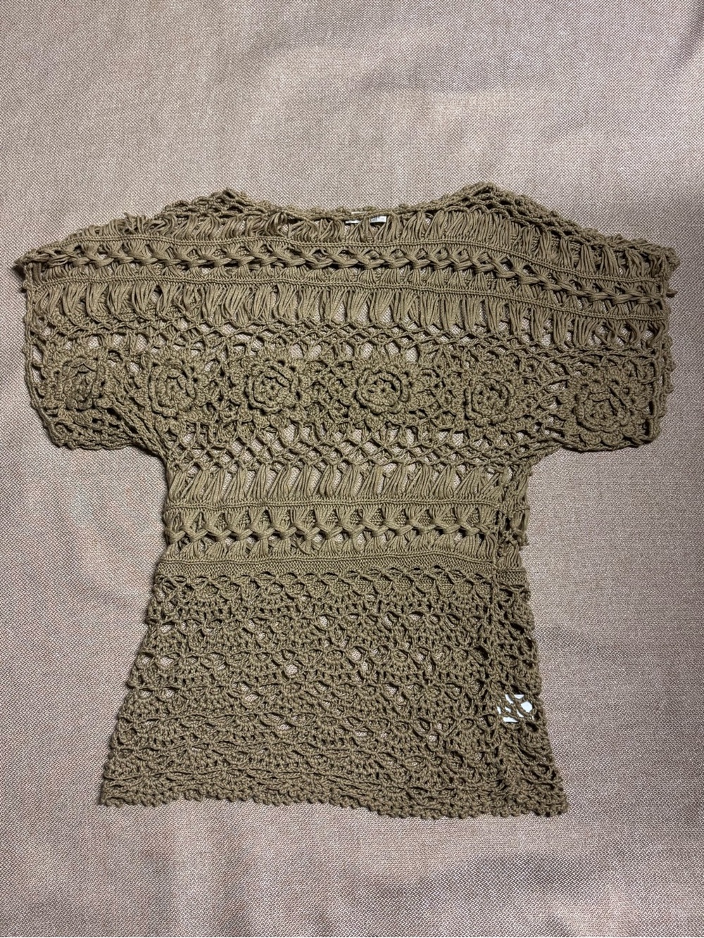 Love Sense Crochet Top Brown Size S/M
